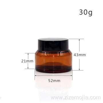 Amber cosmetic containers glass cream jar